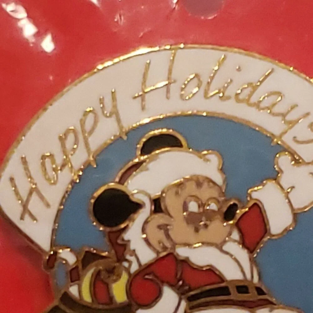 Vtg Disney Christmas Trading Pin Santa Mickey Mouse Enamel Happy Holidays 1996